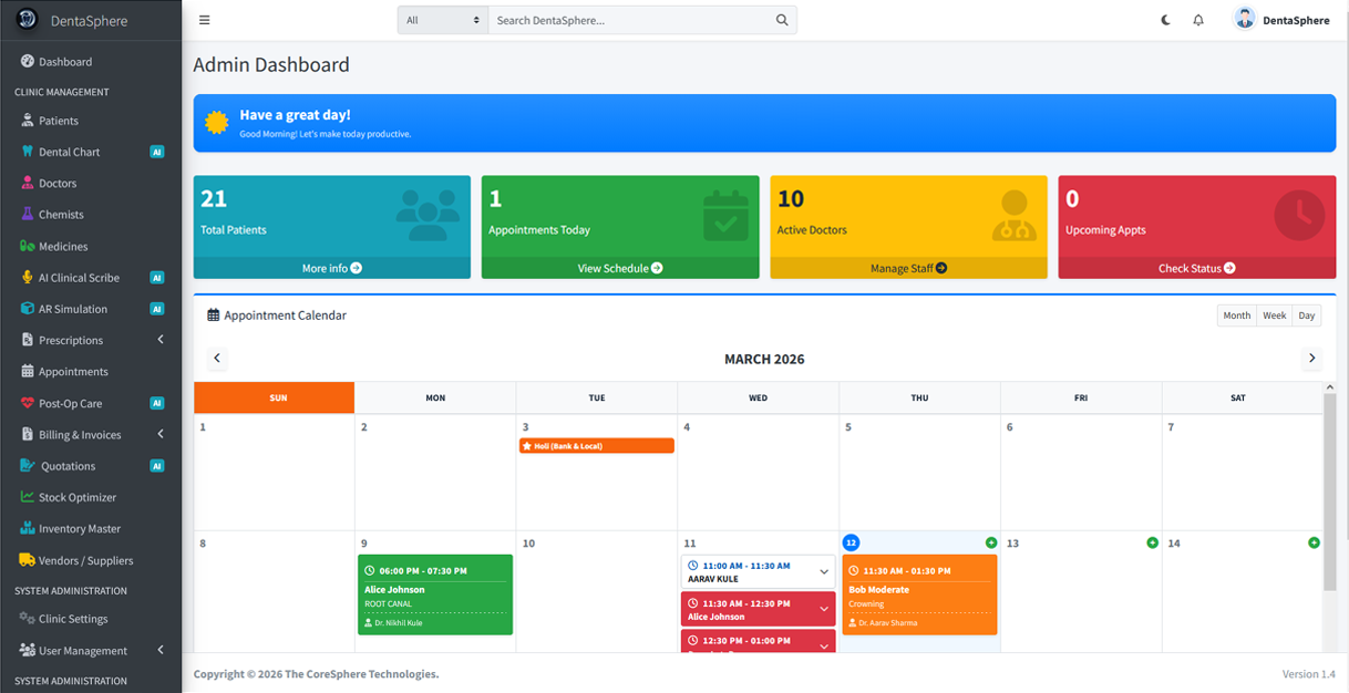DentaSphere Dashboard View